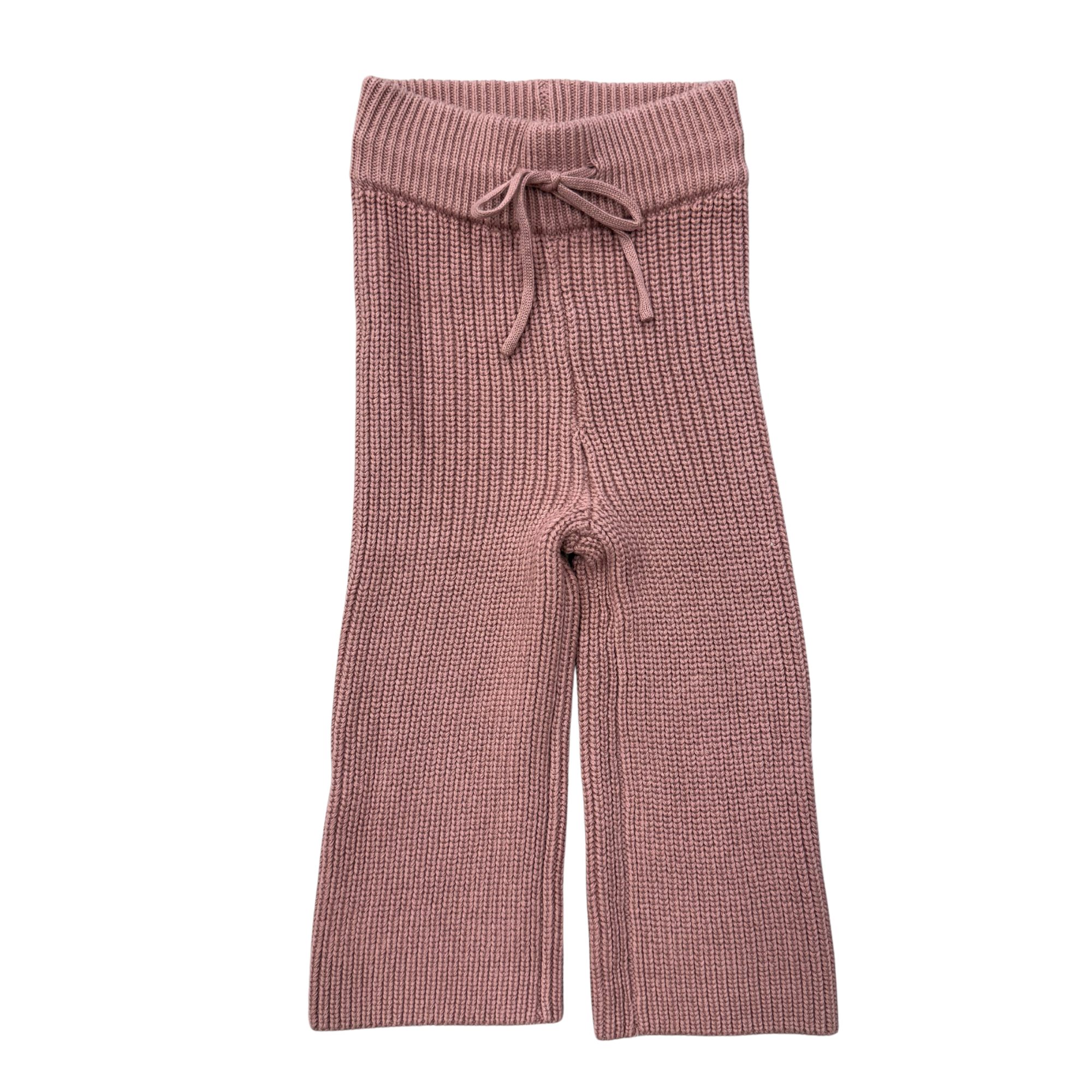 Knit Wide Leg Crop Pants (Rose)