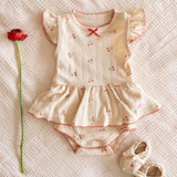 Pointelle Skirt Onesie (Cherries)