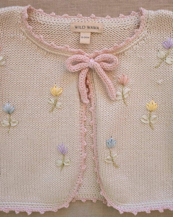 Embroidered Bolero (Pink/Natural)