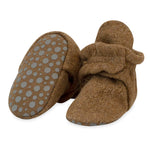 Fleece Gripper Baby Bootie (Heather Mocha)