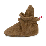 Fleece Gripper Baby Bootie (Heather Mocha)