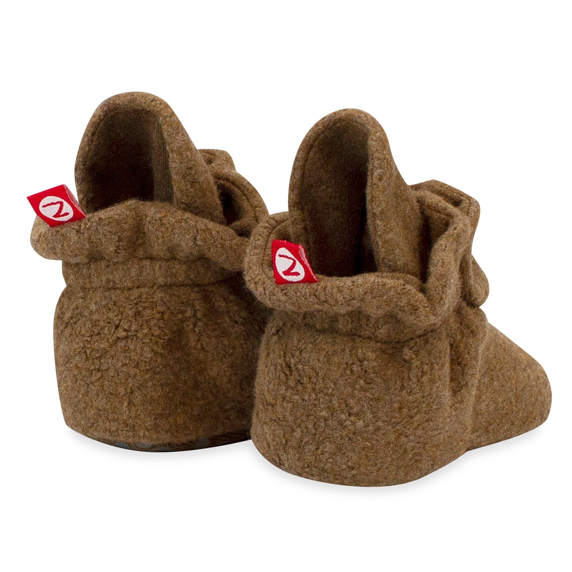 Fleece Gripper Baby Bootie (Heather Mocha)