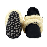 Furry Baby Gripper Bootie (Black)