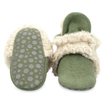 Furry Baby Gripper Bootie (Olive)