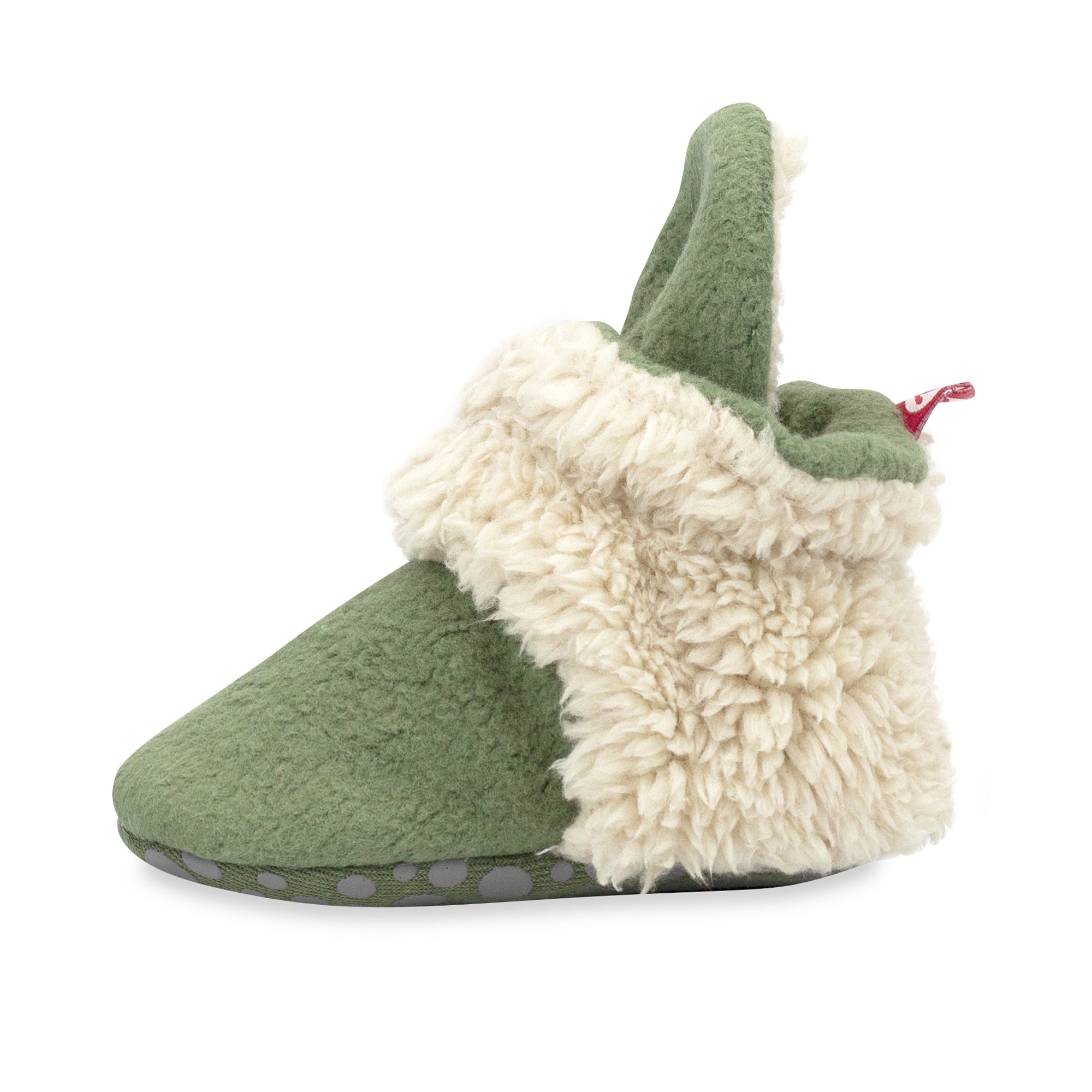 Furry Baby Gripper Bootie (Olive)