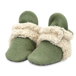 Furry Baby Gripper Bootie (Olive)