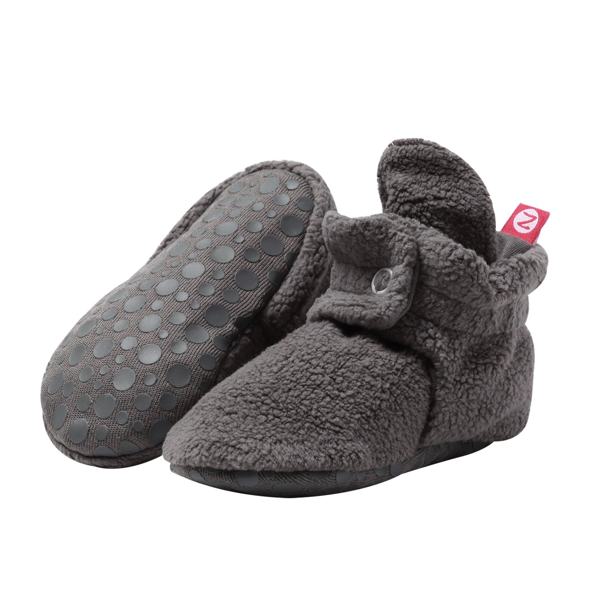 Fleece Gripper Baby Bootie (Gray)