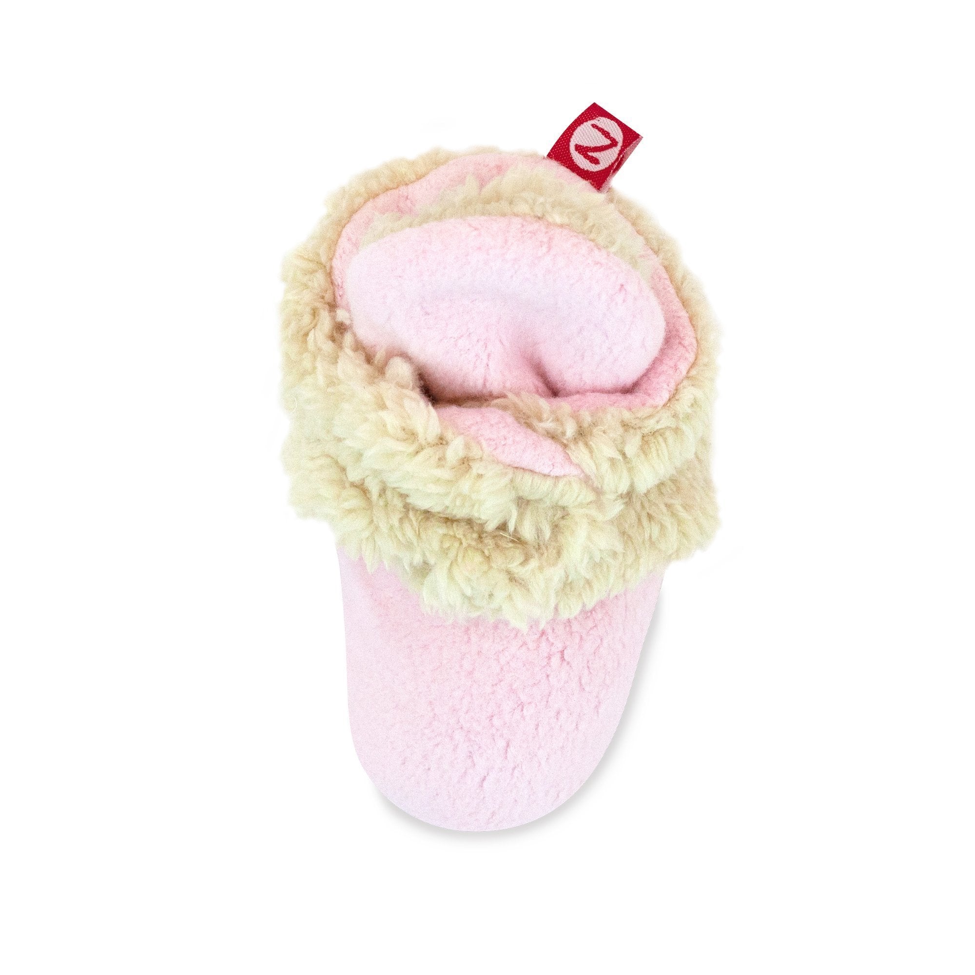 Furry Baby Gripper Bootie (Baby Pink)