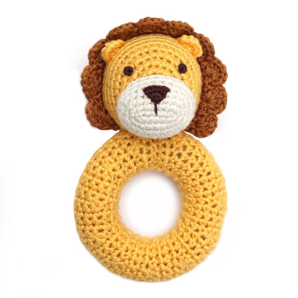 Ring Hand Crocheted Rattle (Lion)