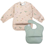 Smock Bib Set (Dino/Mint)