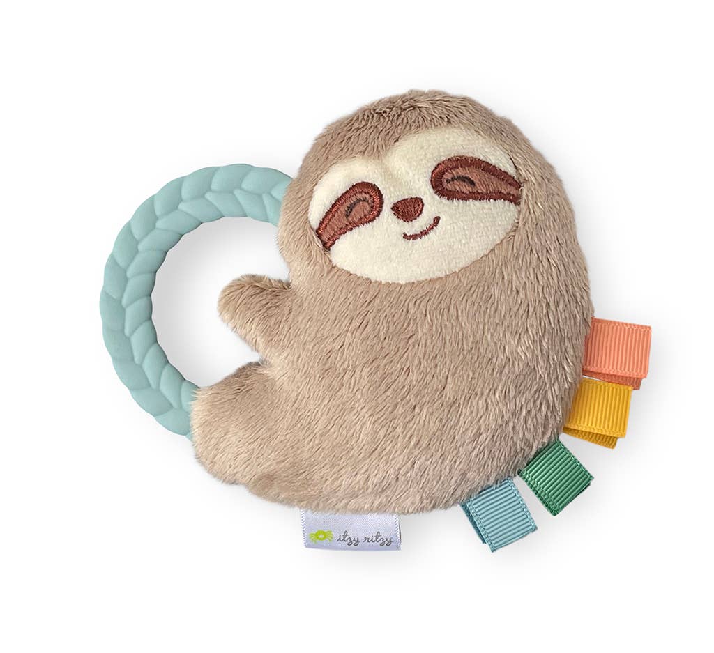 Plush Rattle with Teether (Sloth)