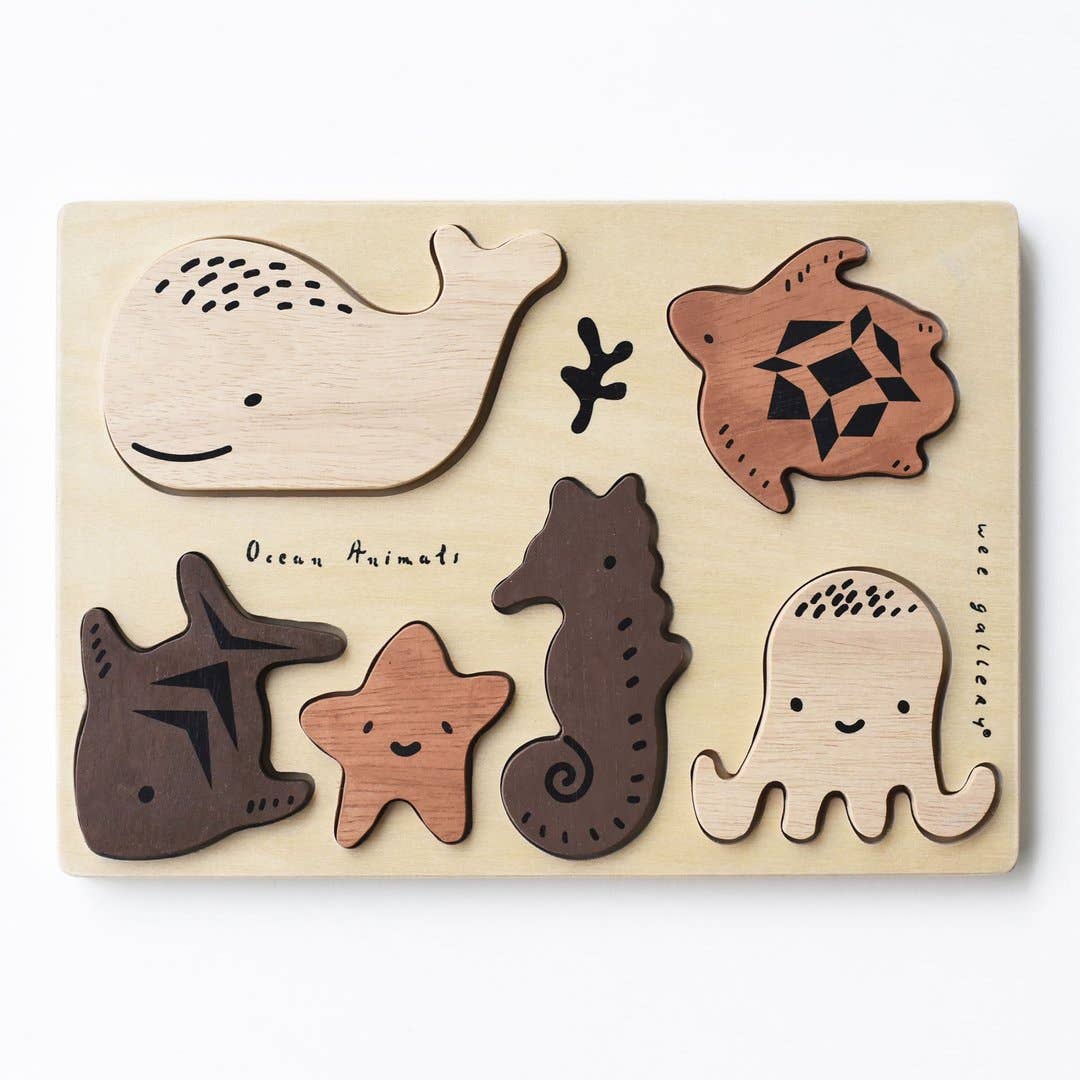 Wooden Tray Puzzle (Ocean Animals)